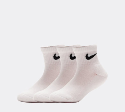 NEU Nike Kinder weiße Knöchel Baumwollsocken Kinder Junior - 3 Paar