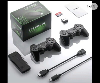 4K Retro Game Console Plug&Play 20000+ Video Game Stick +2x Wireless Controllers