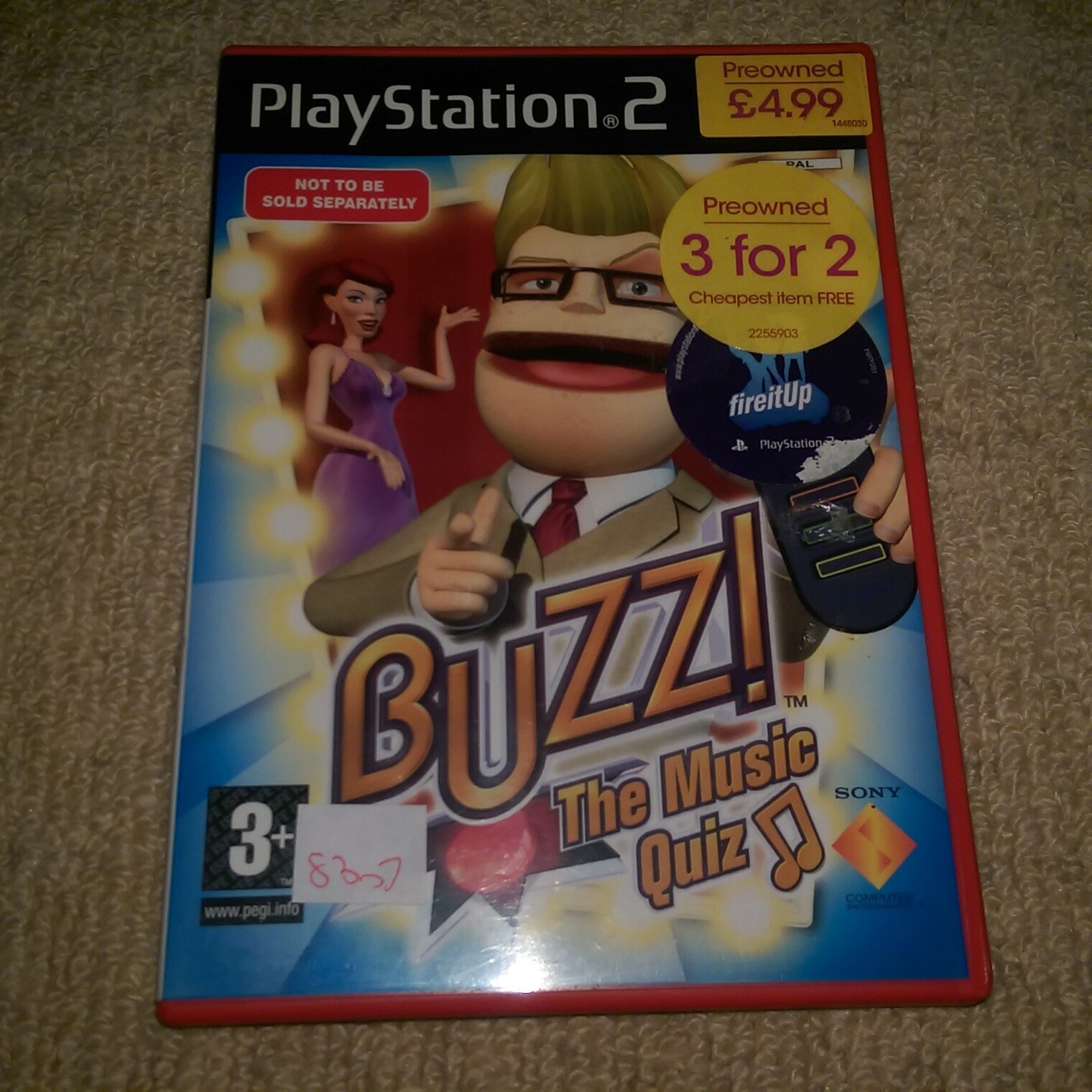 Jeu Buzz The MEGA Quiz et manettes Buzz (Sony PlayStation