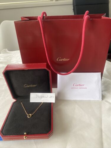 CARTIER Trinity Gold Double Chain Necklace Authentic With Certificate - Picture 1 of 8