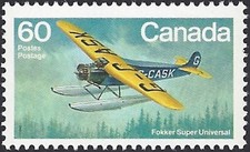 🍁Canada   #972      BUSH AIRCRAFT      Brand New  1982 Original Pristine Gum