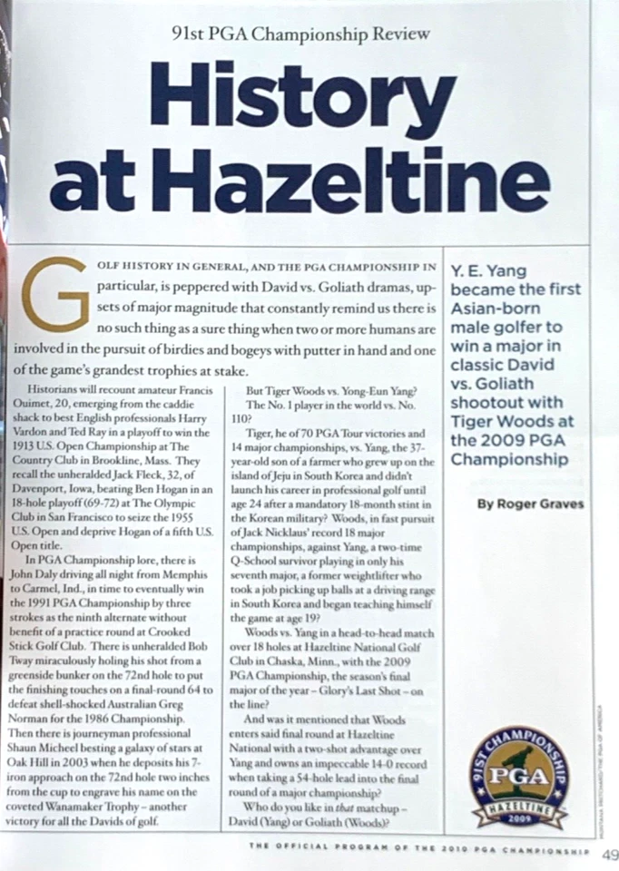 2010  PGA GOLF CHAMPIONSHIP  OFFICIAL  TOURNAMENT PROGRAM  WHISTLING STRAITS  C5 - Image 4 of 4