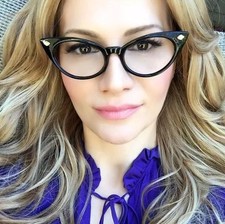 Retro BEATRICE Cat Eye Rockabilly Frames Clear Designer Fashion Demi Eyeglasses