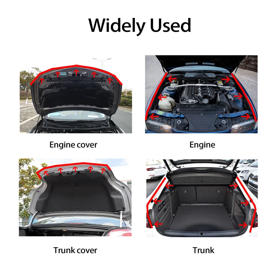 Car Truck Door Window Soundproof EPDM Rubber Weather Stripping Hollow Black 35ft - Image 3 of 4