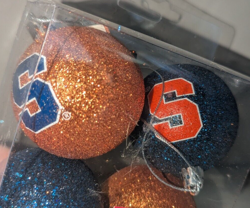 FOCO Syracuse Orange NCAA Set Of 4 Christmas Ornaments Forever Collectibles NEW - Picture 3 of 5