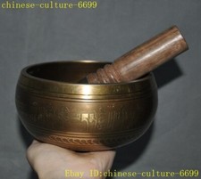 5.2" collect Tibet Buddhism temple bronze exorcism Buddha's voice bowl statue