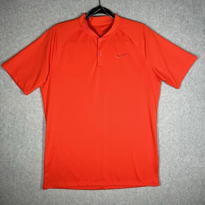 Nike Shirt Mens Medium Red Short Sleeve Dry Momentum Polo Blade