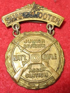 NRA Junior Division Sharpshooter Badge, 1940s