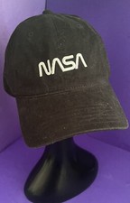 NASA Worm Logo Black Baseball Cap Hat SALE