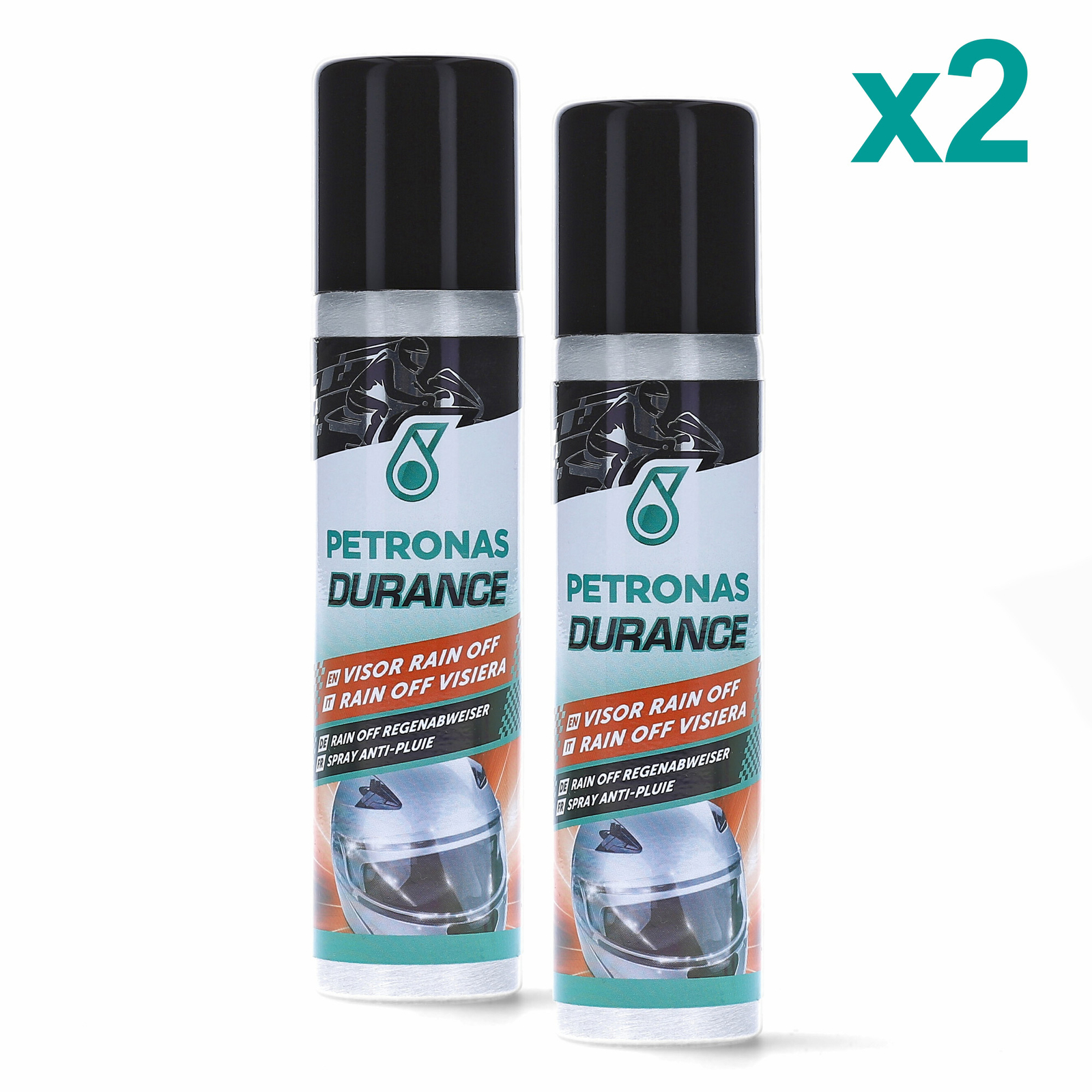 Spray Antipioggia Per Visiera Parabrezza PETRONAS DURANCE Visor Rain Off 2x