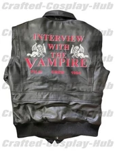Handmade Interview with The Vampire Crew Black Leather Jacket for Men and Women