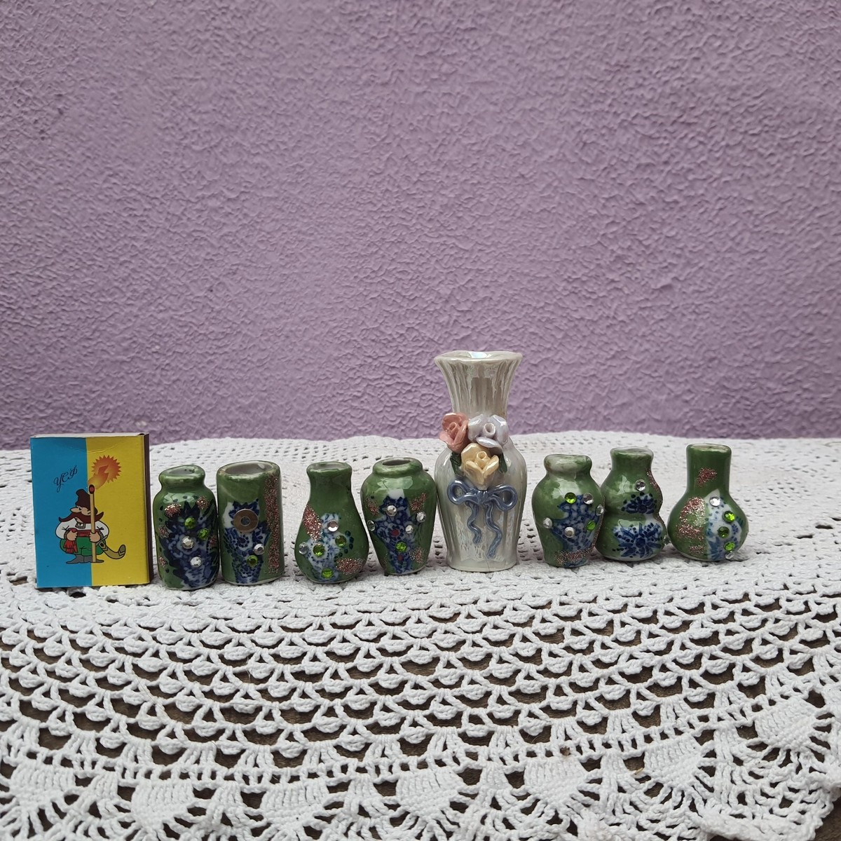 Mini set of vases, souvenir, vintage, decor, gift, Set of 8 pieces