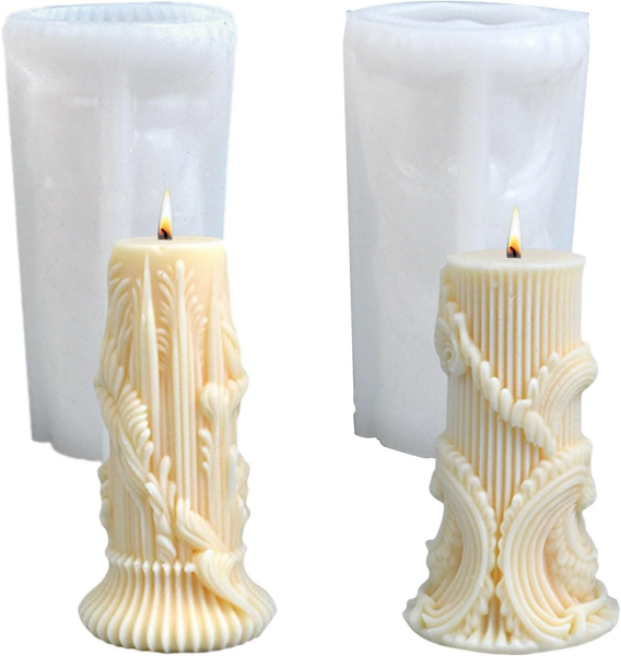 Kerzenformen Zum GießEn, 2 StüCk Kerzen Formen Silikon, Zylindrische Silikonform-image