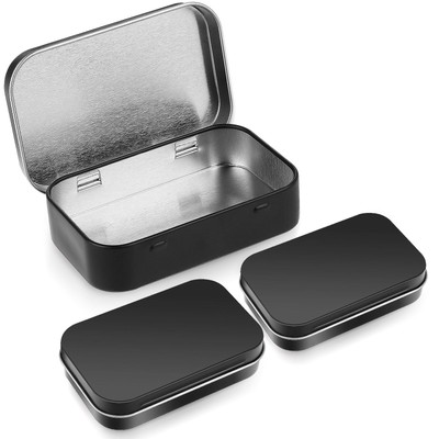 3pcs Rectangular Small Tins with Lids Tin Boxes Tins Container Metal Empty Hi...