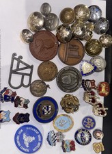 Large Job Lot Vintage Badges Medals Buttons Military School Enamel Etc #1
