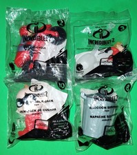 Lot of 4 New 2018 Incredibles 2 McDonalds Happy Meal Toys 's 2,3,8,10 Sealed