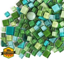 1.1LB Green Crystal Mosaic Tiles Small Glass for Crafts