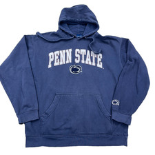 Vintage Y2K Penn State Nittany Lions Hoodie Men Large Blue Sweatshirt Sewn Faded