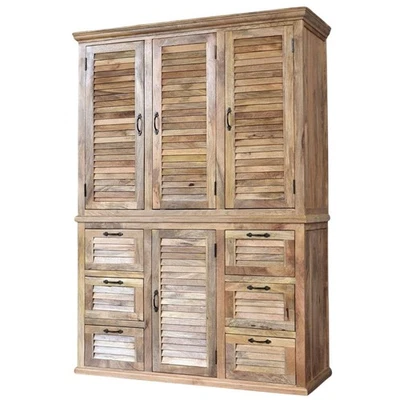 Kleiderschrank MAREDA massiv Mangoholz Lamellenschrank Landhaus Antik Design - Bild 1 von 4