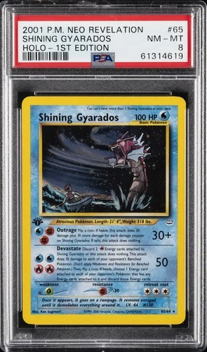 2001 POKEMON NEO REVELATION 1ST EDITION #65 SHINING GYARADOS-HOLO PSA 8