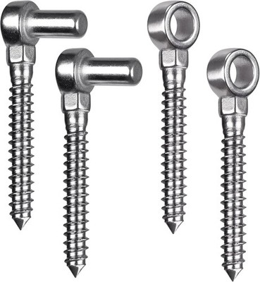 Cast 304 Stainless Gate Hinges, Hook & Eye, M12, 5/8 in Pin, 2 Pairs, Wood Gates