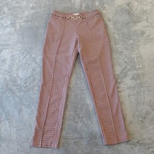 Cato Ankle Pants Womens Size 8 Red Plaid Pull...
