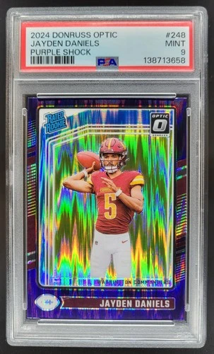 2024 Panini Donruss Optic Jayden Daniels Purple Shock Rated Rookie PSA 9 MS2