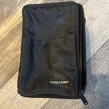 Vtg 90s Case Logic 15 CD Square Double Zip Black Storage Carrier Handle fff 