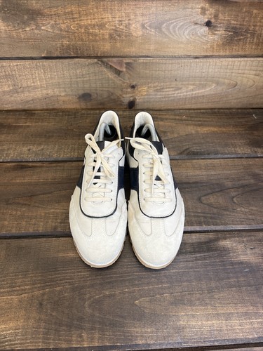 Zapatillas deportivas Lottusse beige y azul marino de cuero zapatos para hombre talla 9 (42) - Imagen 4 de 16
