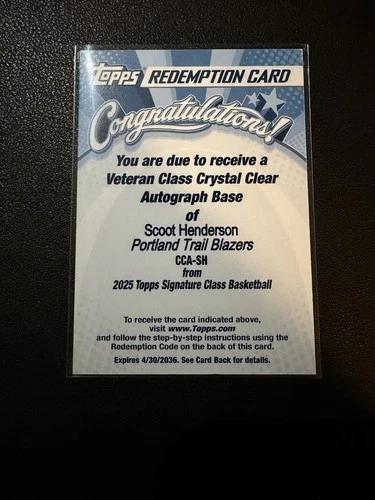 2025 Topps Signature Scoot Henderson Base (RAW)