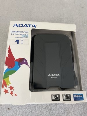 Adata Dashdrive Durable HD710 2.5 Portable HDD 1 TB Superspeed USB 3.0 New.