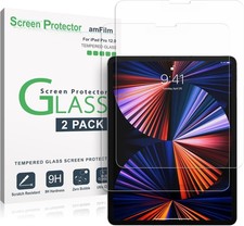  2 Pack Glass Screen Protector for iPad Pro 12.9 2022, 2021, 2020, 2018 