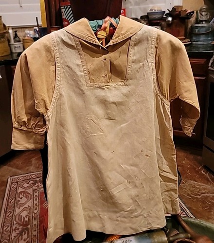Clothing Childs Dress Boys Brown Cotton Fabrics Early 1900s SO SWEET 25"