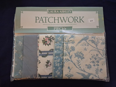 VINTAGE LAURA ASHLEY PRE CUT PATCHWORK QUILT SQUARES Blue - New!