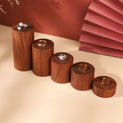 Holz Schmuckständer rund Kegel Display Armband Ohrring Regal