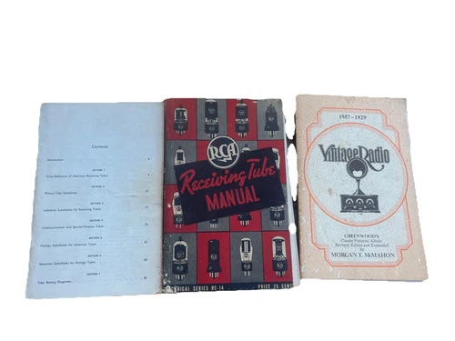 Lot of 3 Different RCA Receiving Tube Manual Vintage Radio Industrial Tubes