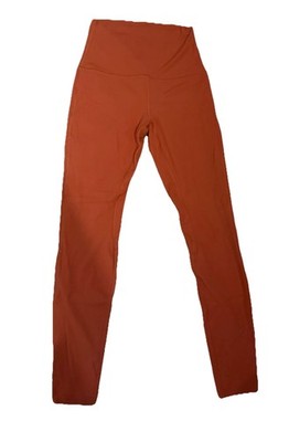 lululemon athletica Women s Orange Solid Ankle Leggings Logo Accent