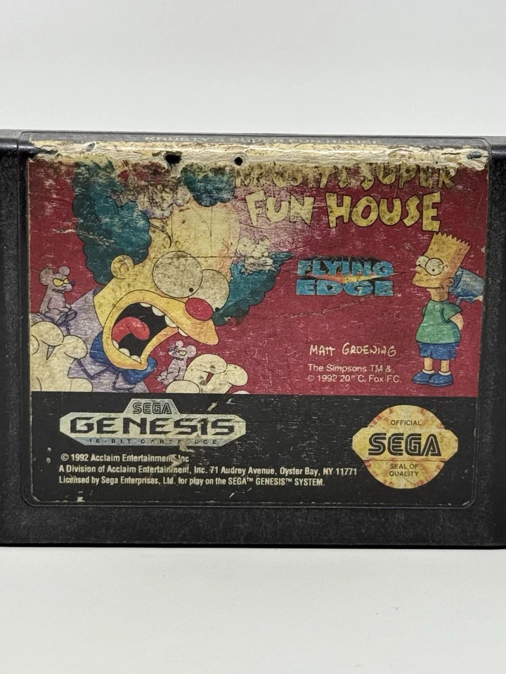 Krusty's Super Fun House for Sega Genesis *Authentic* Tested - Ships Same Day - Image 2 of 4