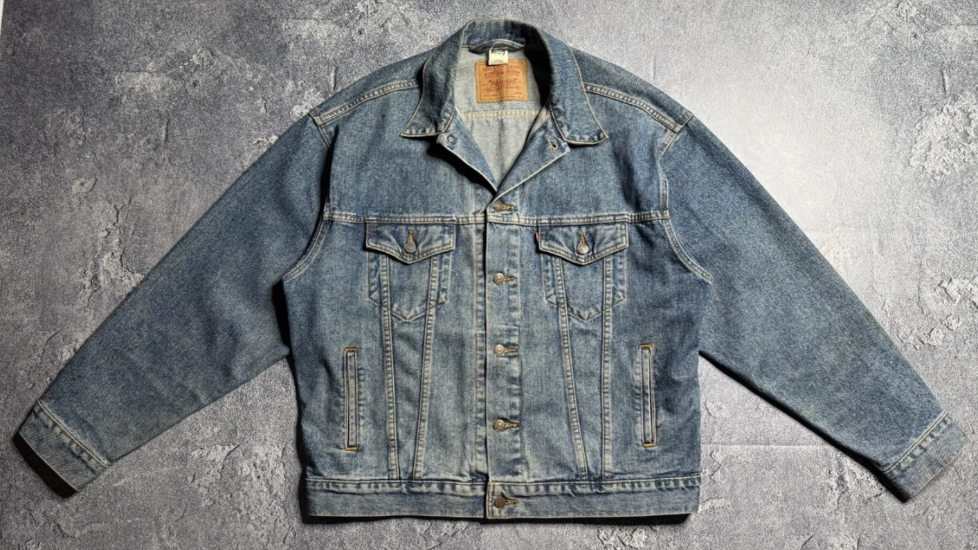 rare Levi’s Denim Trucker Jacket Size L Blue Vintage Classic Type 3 Cotton Men