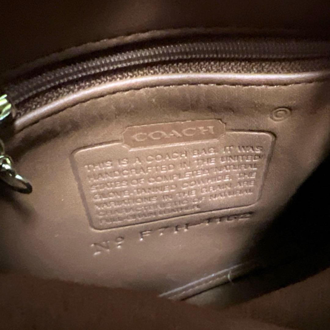 1997 MADE IN USA Vintage OLD COACH Leather Drawstring Shoulder Bag Brown 25x18 image 6