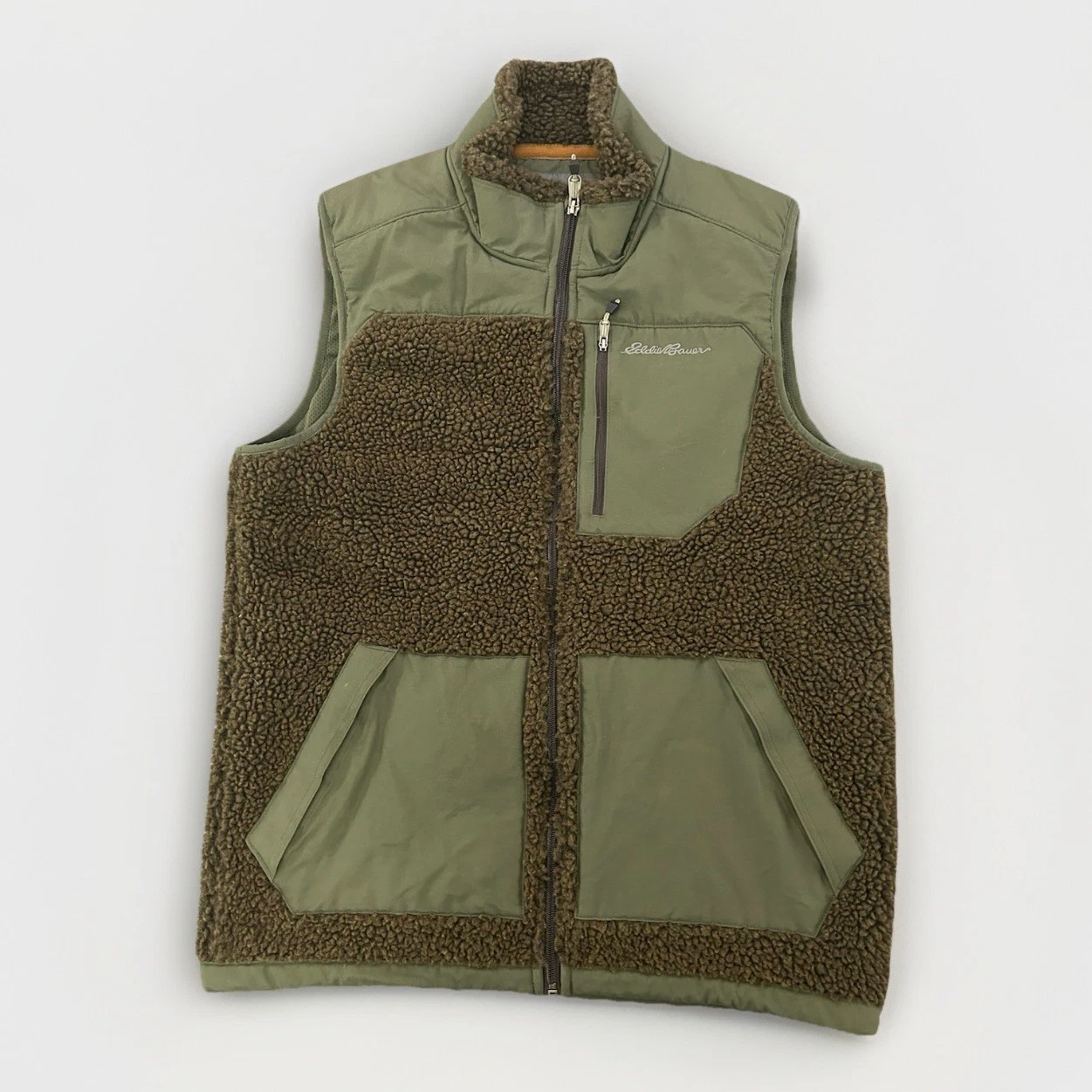 Eddie Bauer Sherpa Fleece Vest Green Mens M Full Zip Lined Outdoor Hiking
Opens in a new window or t