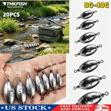 THKFISH Fishing Lead Sinkers InLine Weights 5-40g with Swivel for Freshwater Sea