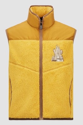NWT Mens Moncler Grenoble Mustard Fleece Polartec Gilet Vest sz M