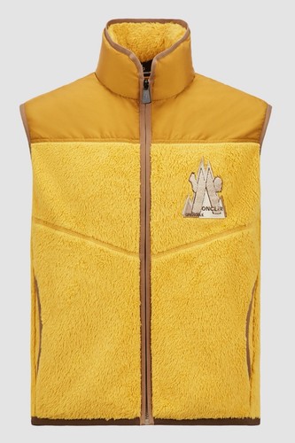 NWT Mens Moncler Grenoble Mustard Fleece Polartec Gilet Vest sz M