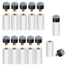 10 Sets Billiard Cues Tips Replacement with White Pool Cue Stick Ferrules, Sc...