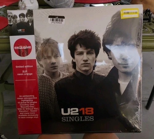 U2 18Singles Greatest Hits 2XLP Neon Orange Vinyl 180G Bono Edge Ltd Edition NEW