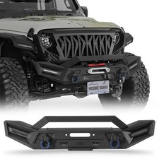 Tube Brush Guard Front Bumper Wwinch Plate For Jeep Wrangler Jk Jl Jt 07-26 Tube Brush Guard Front Bumper Wwinch Plate For Jeep Wrangler Jk Jl Jt 07-26