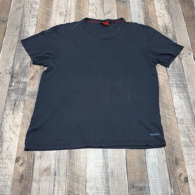 Hugo Boss T Shirt Mens Large Navy Blue Short Sleeve Crew Neck Casual Logo