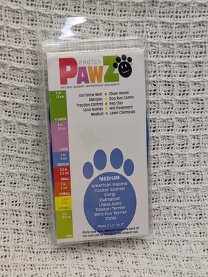 PawZ Protex Rubber Dog Boots Medium Blue 12 Pack Waterproof Reusable New - Image 1 of 3