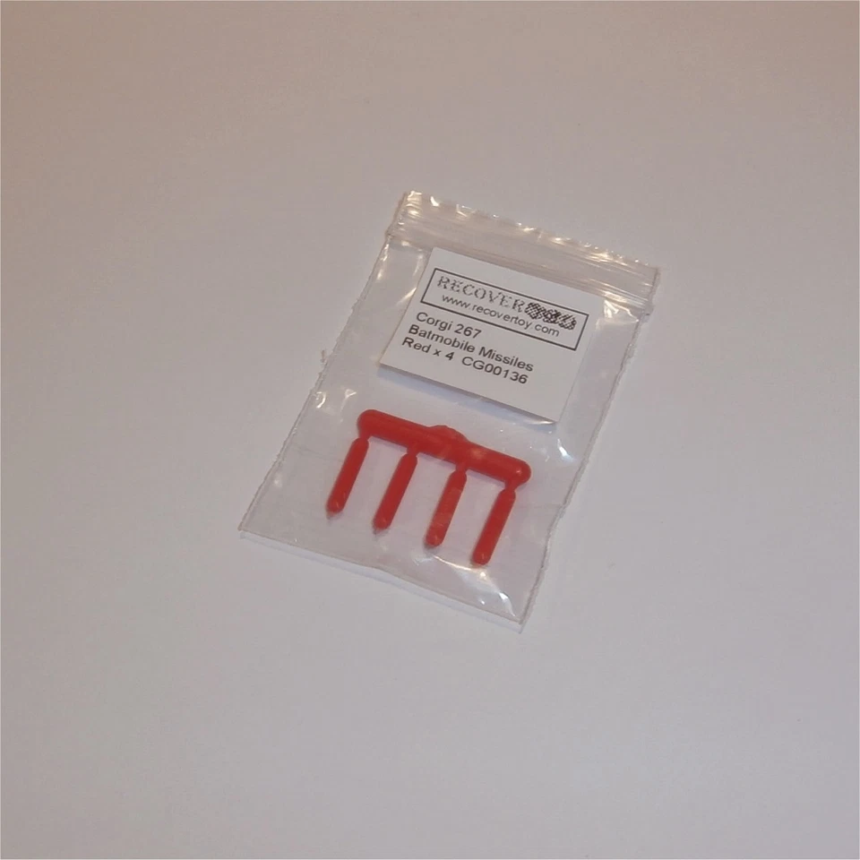 Corgi Toys  267 Batman Batmobile Red Plastic Missiles Rockets Set of 4 - Image 3 of 4